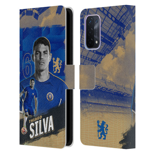 Chelsea Football Club 2023/24 First Team Thiago Silva Leather Book Wallet Case Cover For OPPO A54 5G