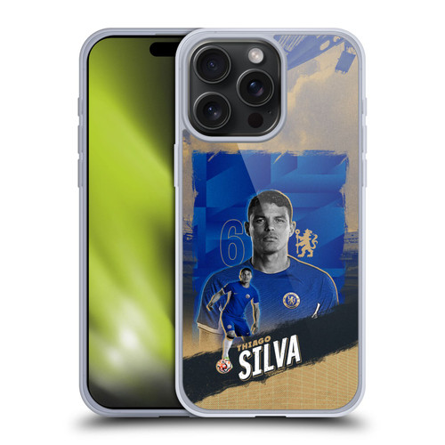 Chelsea Football Club 2023/24 First Team Thiago Silva Soft Gel Case for Apple iPhone 15 Pro Max