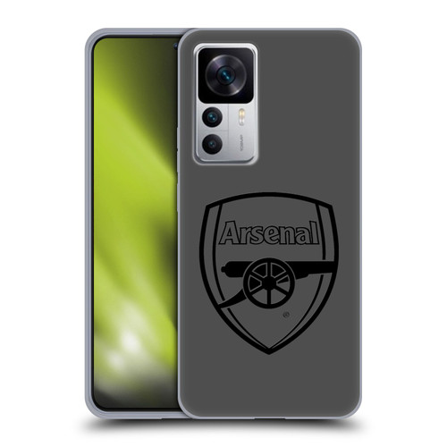 Arsenal FC Crest 2 Black Logo Soft Gel Case for Xiaomi 12T 5G / 12T Pro 5G / Redmi K50 Ultra 5G