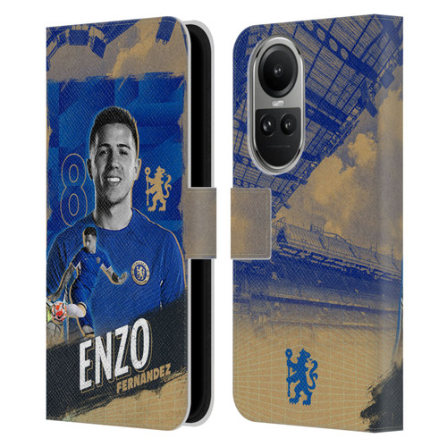 Chelsea Football Club 2023/24 First Team Enzo Fernández Leather Book Wallet Case Cover For OPPO Reno10 5G / Reno10 Pro 5G