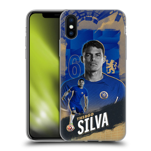 Chelsea Football Club 2023/24 First Team Thiago Silva Soft Gel Case for Apple iPhone X / iPhone XS