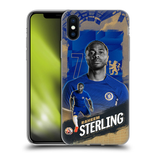 Chelsea Football Club 2023/24 First Team Raheem Sterling Soft Gel Case for Apple iPhone X / iPhone XS