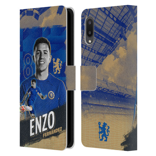 Chelsea Football Club 2023/24 First Team Enzo Fernández Leather Book Wallet Case Cover For Samsung Galaxy A02/M02 (2021)