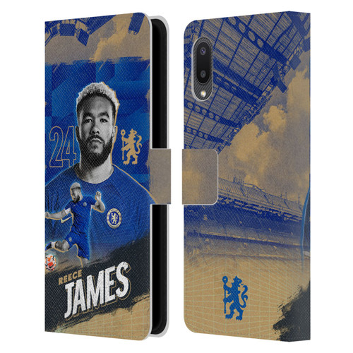 Chelsea Football Club 2023/24 First Team Reece James Leather Book Wallet Case Cover For Samsung Galaxy A02/M02 (2021)