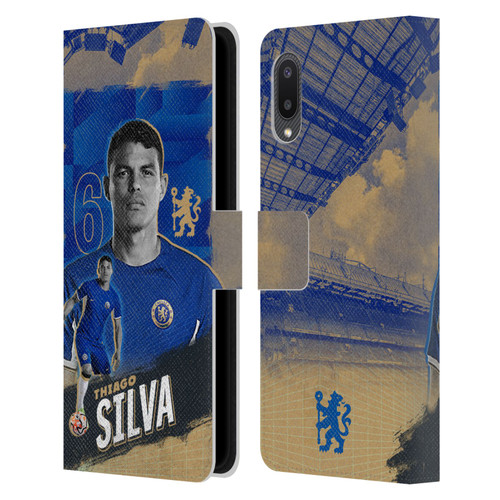 Chelsea Football Club 2023/24 First Team Thiago Silva Leather Book Wallet Case Cover For Samsung Galaxy A02/M02 (2021)