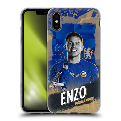 Chelsea Football Club 2023/24 First Team Enzo Fernández Soft Gel Case for Apple iPhone XS Max