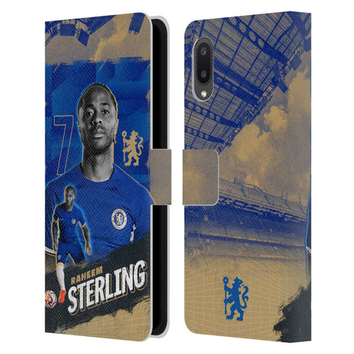 Chelsea Football Club 2023/24 First Team Raheem Sterling Leather Book Wallet Case Cover For Samsung Galaxy A02/M02 (2021)