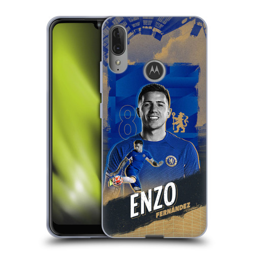 Chelsea Football Club 2023/24 First Team Enzo Fernández Soft Gel Case for Motorola Moto E6 Plus