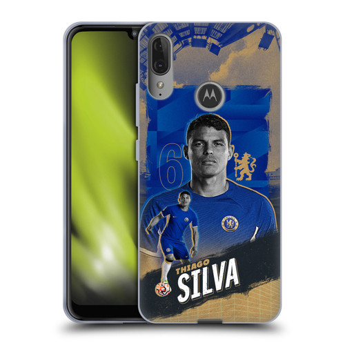 Chelsea Football Club 2023/24 First Team Thiago Silva Soft Gel Case for Motorola Moto E6 Plus