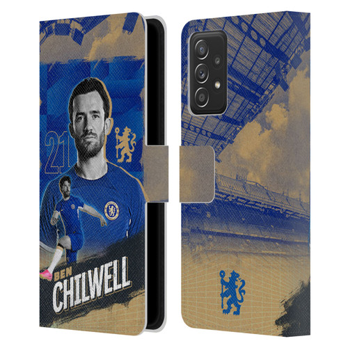 Chelsea Football Club 2023/24 First Team Ben Chilwell Leather Book Wallet Case Cover For Samsung Galaxy A52 / A52s / 5G (2021)
