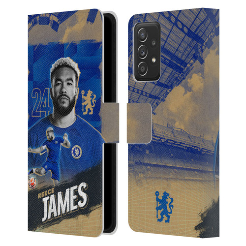 Chelsea Football Club 2023/24 First Team Reece James Leather Book Wallet Case Cover For Samsung Galaxy A52 / A52s / 5G (2021)