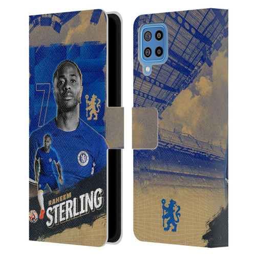 Chelsea Football Club 2023/24 First Team Raheem Sterling Leather Book Wallet Case Cover For Samsung Galaxy F22 (2021)