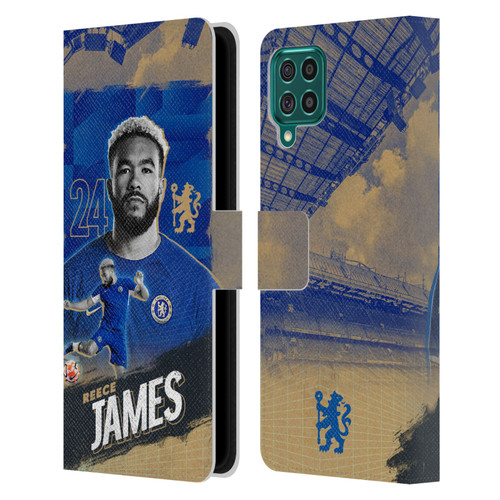 Chelsea Football Club 2023/24 First Team Reece James Leather Book Wallet Case Cover For Samsung Galaxy F62 (2021)