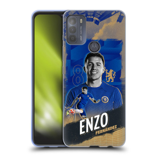 Chelsea Football Club 2023/24 First Team Enzo Fernández Soft Gel Case for Motorola Moto G50