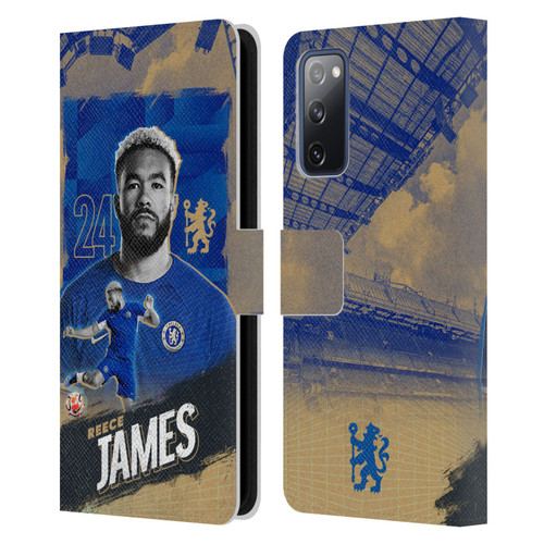 Chelsea Football Club 2023/24 First Team Reece James Leather Book Wallet Case Cover For Samsung Galaxy S20 FE / 5G