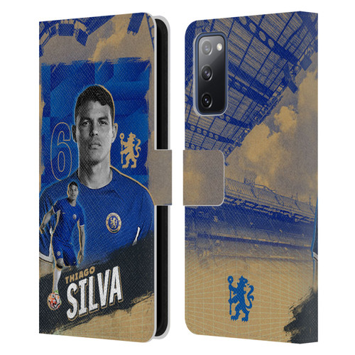 Chelsea Football Club 2023/24 First Team Thiago Silva Leather Book Wallet Case Cover For Samsung Galaxy S20 FE / 5G