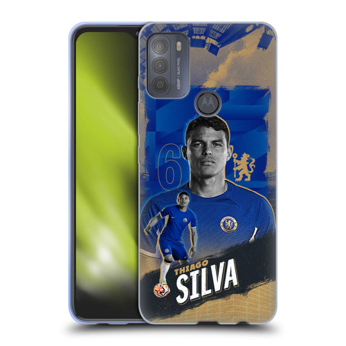 Chelsea Football Club 2023/24 First Team Thiago Silva Soft Gel Case for Motorola Moto G50