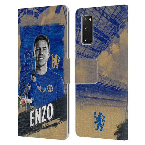 Chelsea Football Club 2023/24 First Team Enzo Fernández Leather Book Wallet Case Cover For Samsung Galaxy S20 / S20 5G
