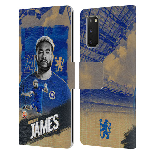 Chelsea Football Club 2023/24 First Team Reece James Leather Book Wallet Case Cover For Samsung Galaxy S20 / S20 5G