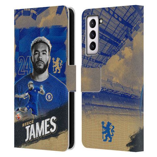 Chelsea Football Club 2023/24 First Team Reece James Leather Book Wallet Case Cover For Samsung Galaxy S21 5G