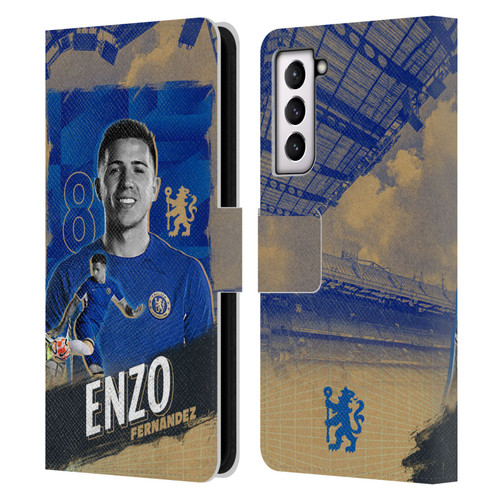 Chelsea Football Club 2023/24 First Team Enzo Fernández Leather Book Wallet Case Cover For Samsung Galaxy S21 5G