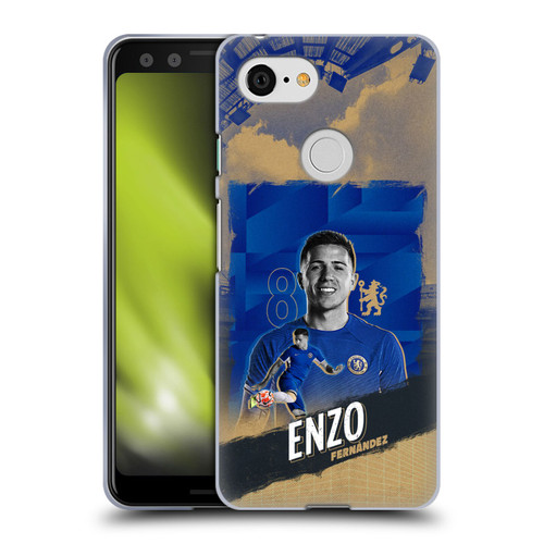 Chelsea Football Club 2023/24 First Team Enzo Fernández Soft Gel Case for Google Pixel 3
