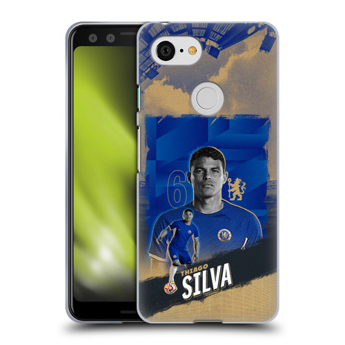 Chelsea Football Club 2023/24 First Team Thiago Silva Soft Gel Case for Google Pixel 3