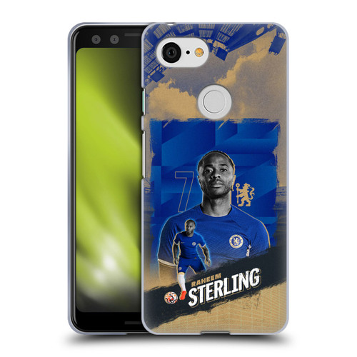 Chelsea Football Club 2023/24 First Team Raheem Sterling Soft Gel Case for Google Pixel 3