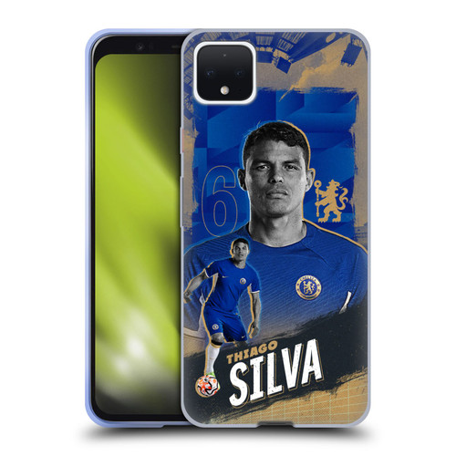 Chelsea Football Club 2023/24 First Team Thiago Silva Soft Gel Case for Google Pixel 4 XL