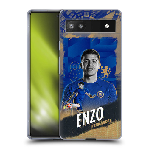 Chelsea Football Club 2023/24 First Team Enzo Fernández Soft Gel Case for Google Pixel 6a