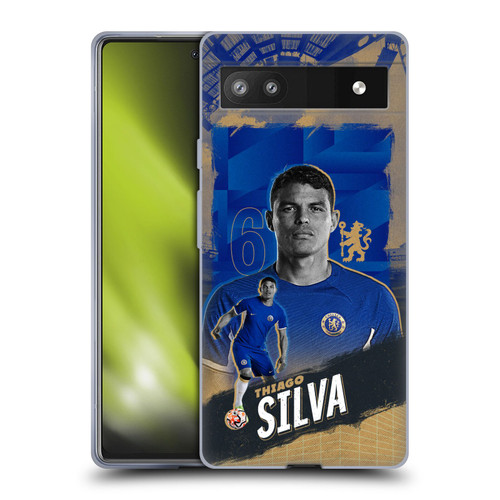 Chelsea Football Club 2023/24 First Team Thiago Silva Soft Gel Case for Google Pixel 6a