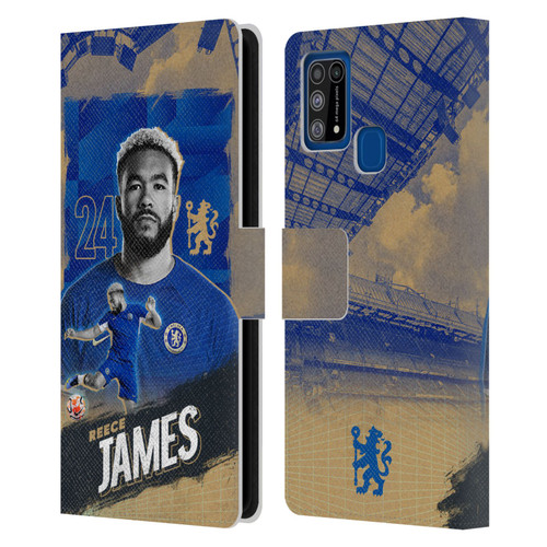 Chelsea Football Club 2023/24 First Team Reece James Leather Book Wallet Case Cover For Samsung Galaxy M31 (2020)