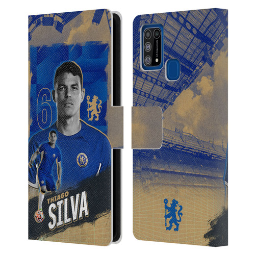 Chelsea Football Club 2023/24 First Team Thiago Silva Leather Book Wallet Case Cover For Samsung Galaxy M31 (2020)