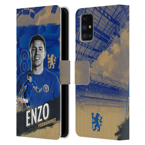 Chelsea Football Club 2023/24 First Team Enzo Fernández Leather Book Wallet Case Cover For Samsung Galaxy M31s (2020)