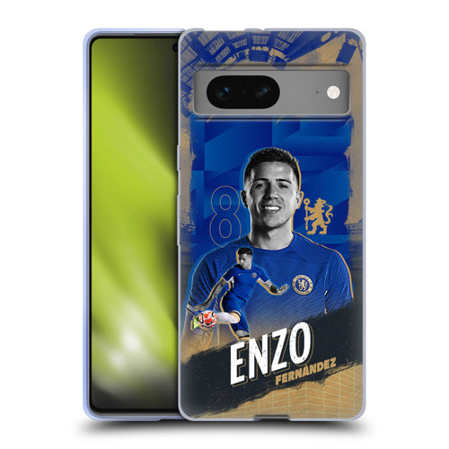 Chelsea Football Club 2023/24 First Team Enzo Fernández Soft Gel Case for Google Pixel 7