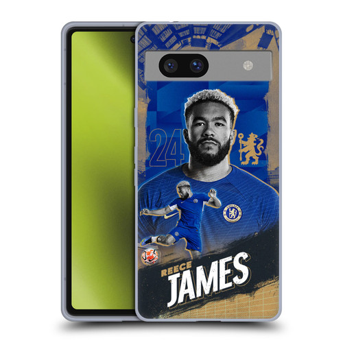 Chelsea Football Club 2023/24 First Team Reece James Soft Gel Case for Google Pixel 7a