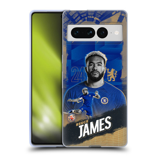 Chelsea Football Club 2023/24 First Team Reece James Soft Gel Case for Google Pixel 7 Pro