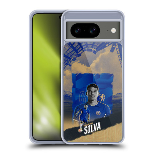 Chelsea Football Club 2023/24 First Team Thiago Silva Soft Gel Case for Google Pixel 8