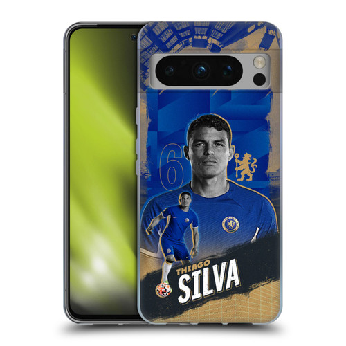 Chelsea Football Club 2023/24 First Team Thiago Silva Soft Gel Case for Google Pixel 8 Pro