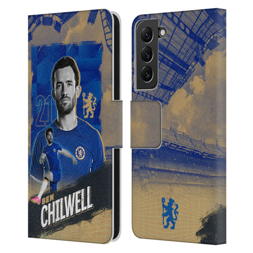Chelsea Football Club 2023/24 First Team Ben Chilwell Leather Book Wallet Case Cover For Samsung Galaxy S22+ 5G