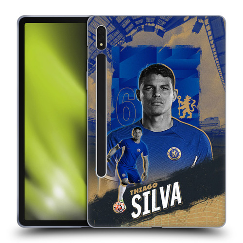 Chelsea Football Club 2023/24 First Team Thiago Silva Soft Gel Case for Samsung Galaxy Tab S8