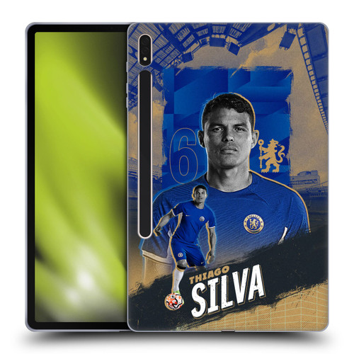 Chelsea Football Club 2023/24 First Team Thiago Silva Soft Gel Case for Samsung Galaxy Tab S8 Plus