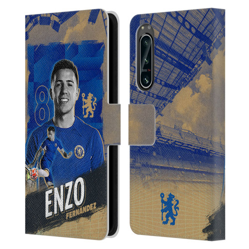 Chelsea Football Club 2023/24 First Team Enzo Fernández Leather Book Wallet Case Cover For Sony Xperia 5 IV
