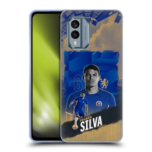 Chelsea Football Club 2023/24 First Team Thiago Silva Soft Gel Case for Nokia X30