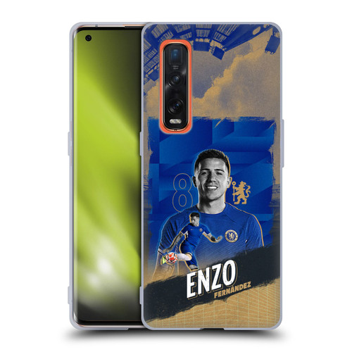 Chelsea Football Club 2023/24 First Team Enzo Fernández Soft Gel Case for OPPO Find X2 Pro 5G
