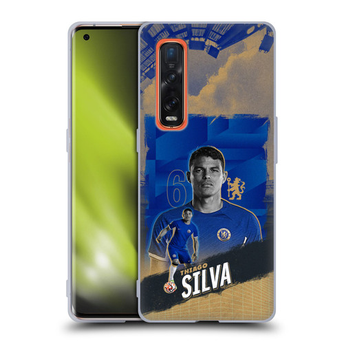 Chelsea Football Club 2023/24 First Team Thiago Silva Soft Gel Case for OPPO Find X2 Pro 5G