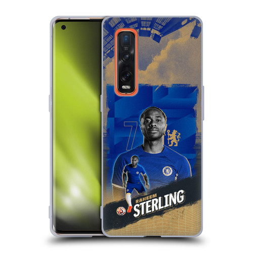 Chelsea Football Club 2023/24 First Team Raheem Sterling Soft Gel Case for OPPO Find X2 Pro 5G