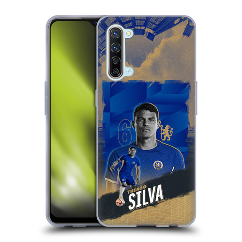 Chelsea Football Club 2023/24 First Team Thiago Silva Soft Gel Case for OPPO Find X2 Lite 5G