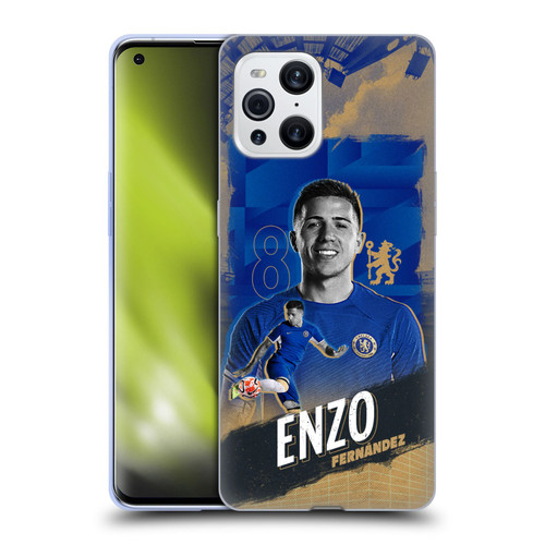 Chelsea Football Club 2023/24 First Team Enzo Fernández Soft Gel Case for OPPO Find X3 / Pro
