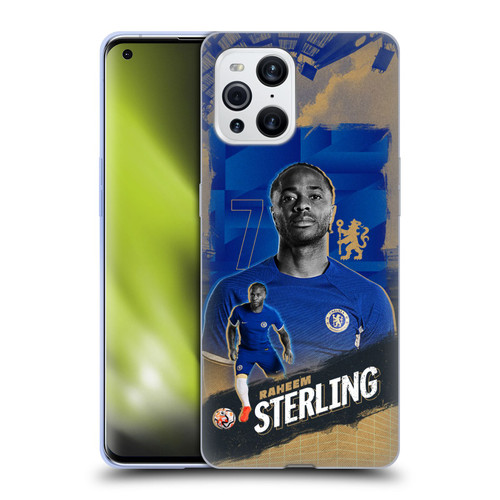 Chelsea Football Club 2023/24 First Team Raheem Sterling Soft Gel Case for OPPO Find X3 / Pro